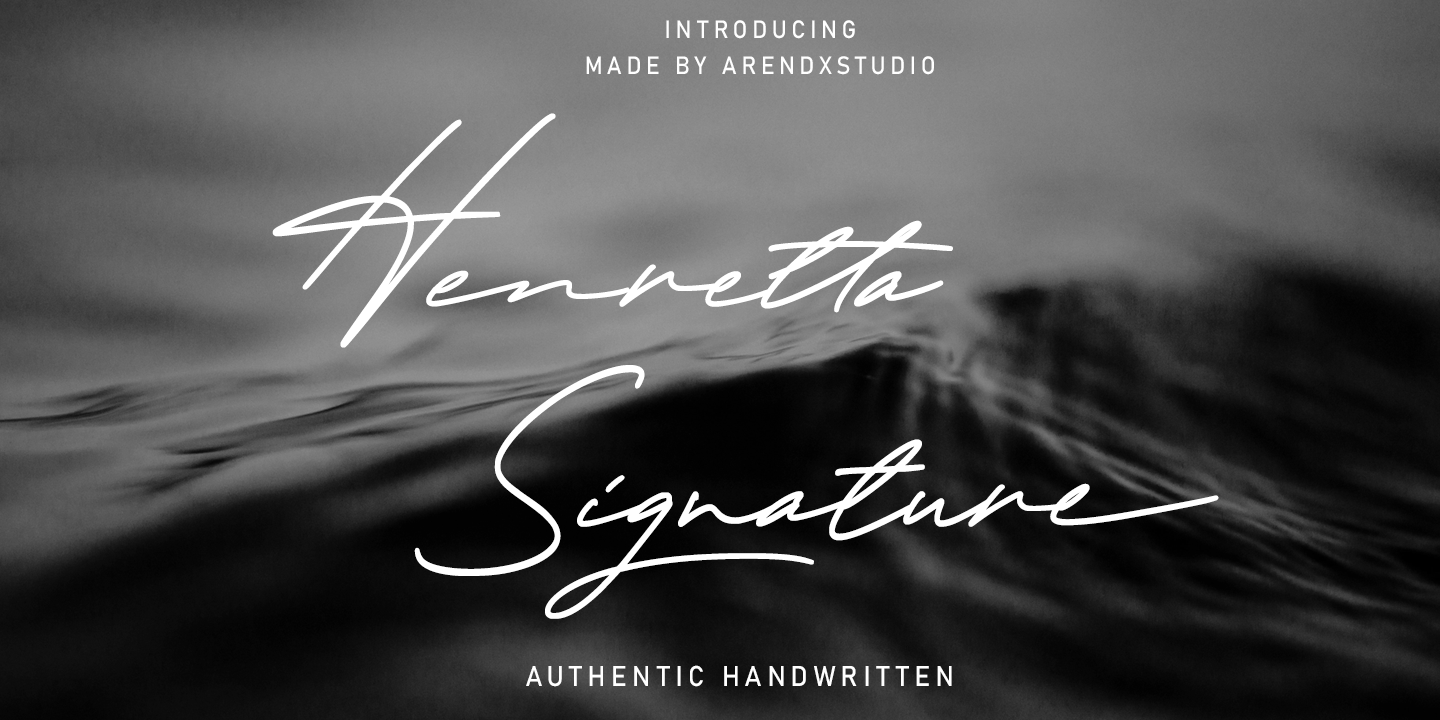 Beispiel einer Henretta Signature-Schriftart